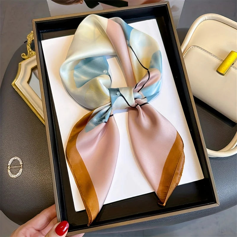 Luxury Silk Square Scarf for Women Spring Summer - Smarsty