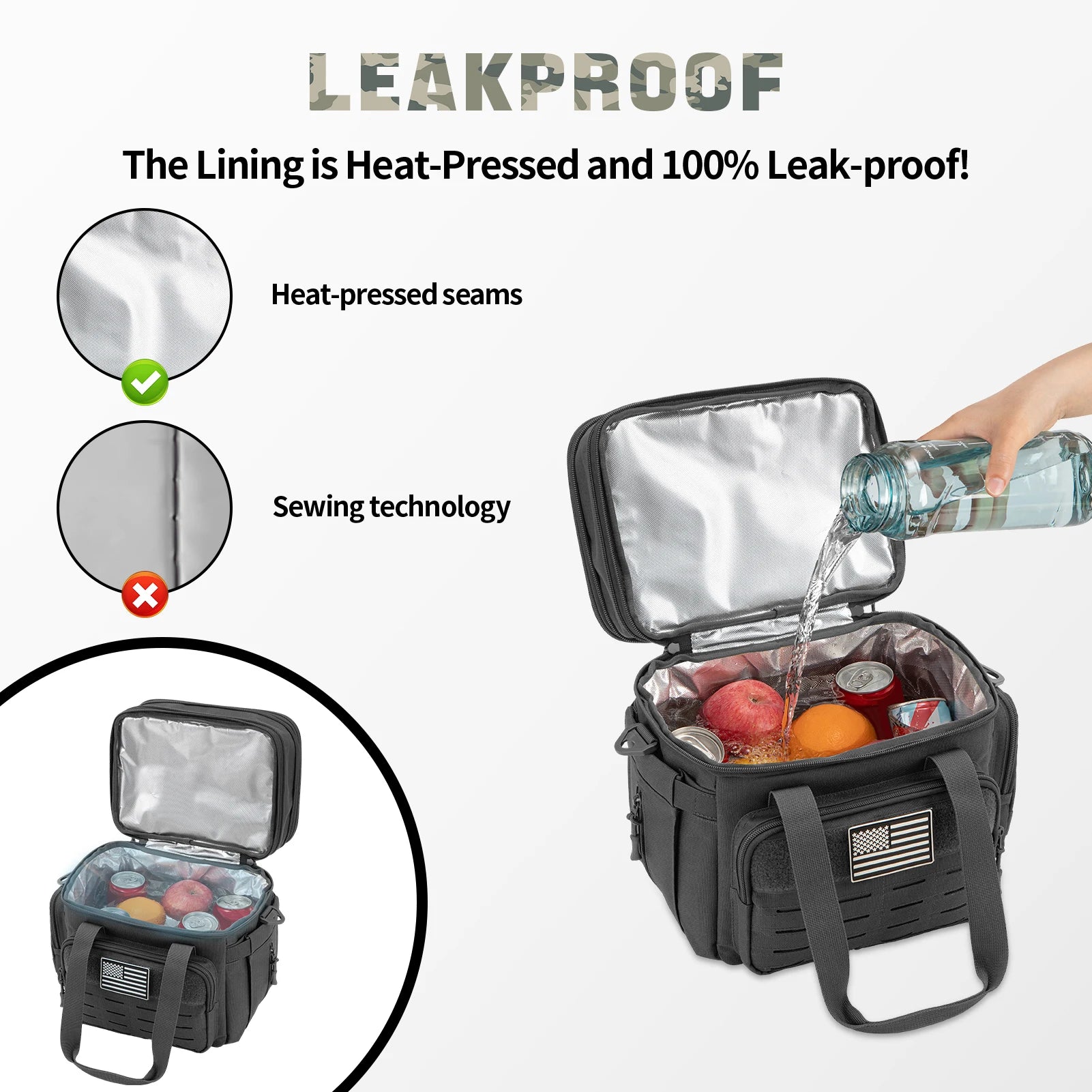 18L Tactical Insulated Lunch Box For Men Expandable - Smarsty