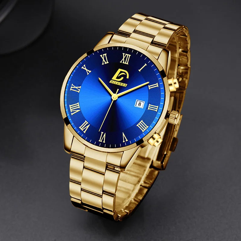 Luxury Minimalist Gold Quartz Watch for Men - Smarsty