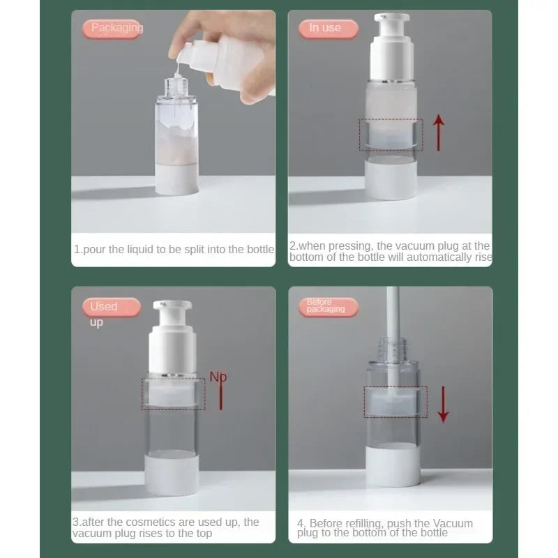 Clear Airless Pump Bottle for Travel Size Creams - Smarsty