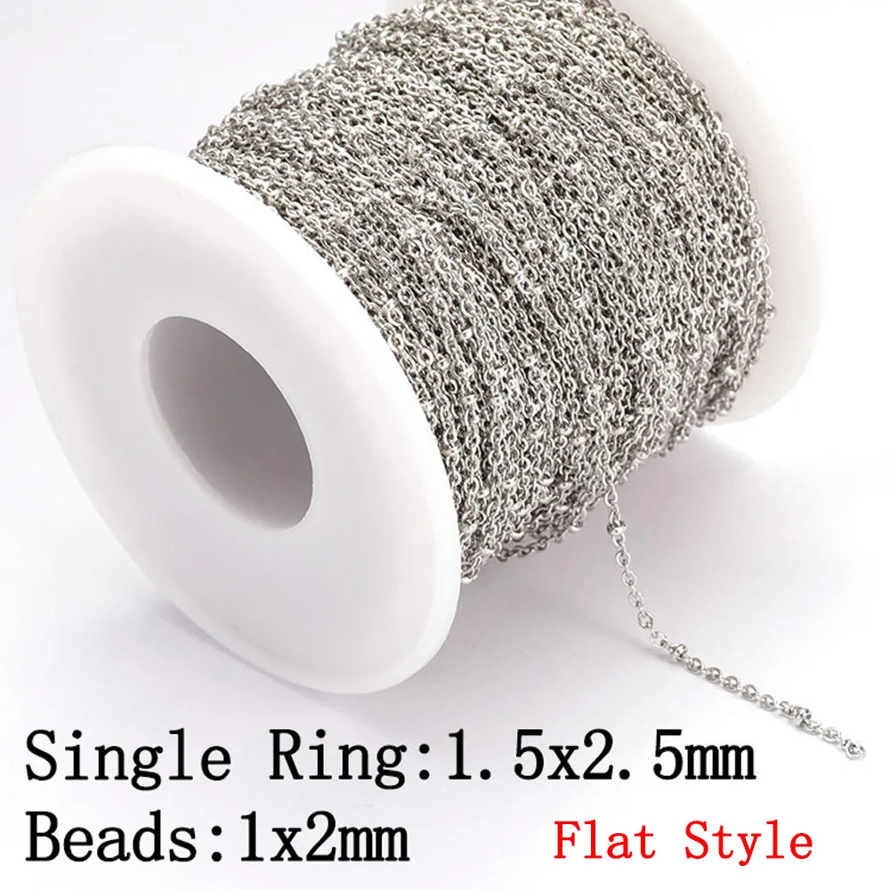 No Fade 2 Meter Stainless Steel Chain For Jewelry Making - Smarsty