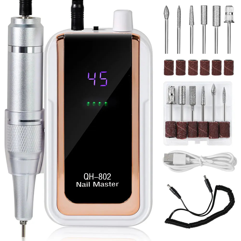 Professional Electric Nail Drill 45000RPM Low Noise Polisher - Smarsty