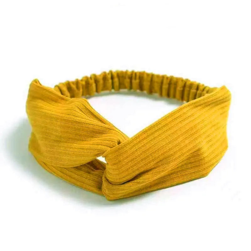 Boho Soft Elastic Headband For Women Vintage Cross Knot - Smarsty