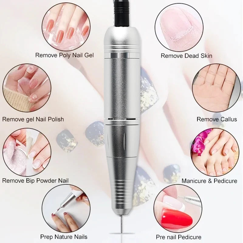Rechargeable Electric Nail Drill Machine with High Speed - Smarsty