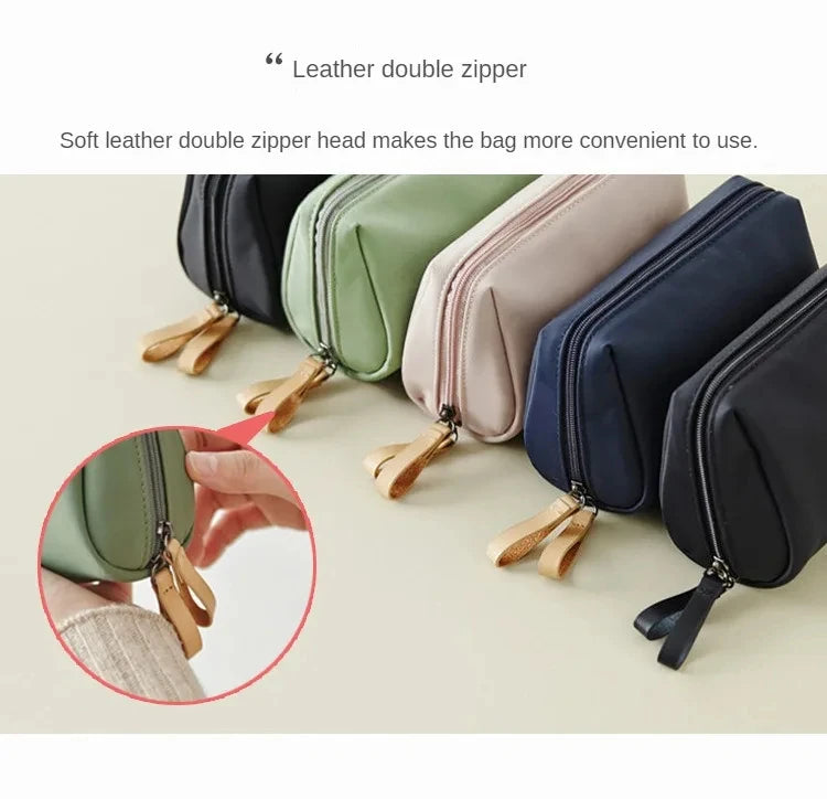 2024 New Women Cosmetic Bag Solid Color Korean Style Makeup Bag Pouch Toiletry Bag Waterproof Makeup Organizer Case Luxury Bag - Smarsty