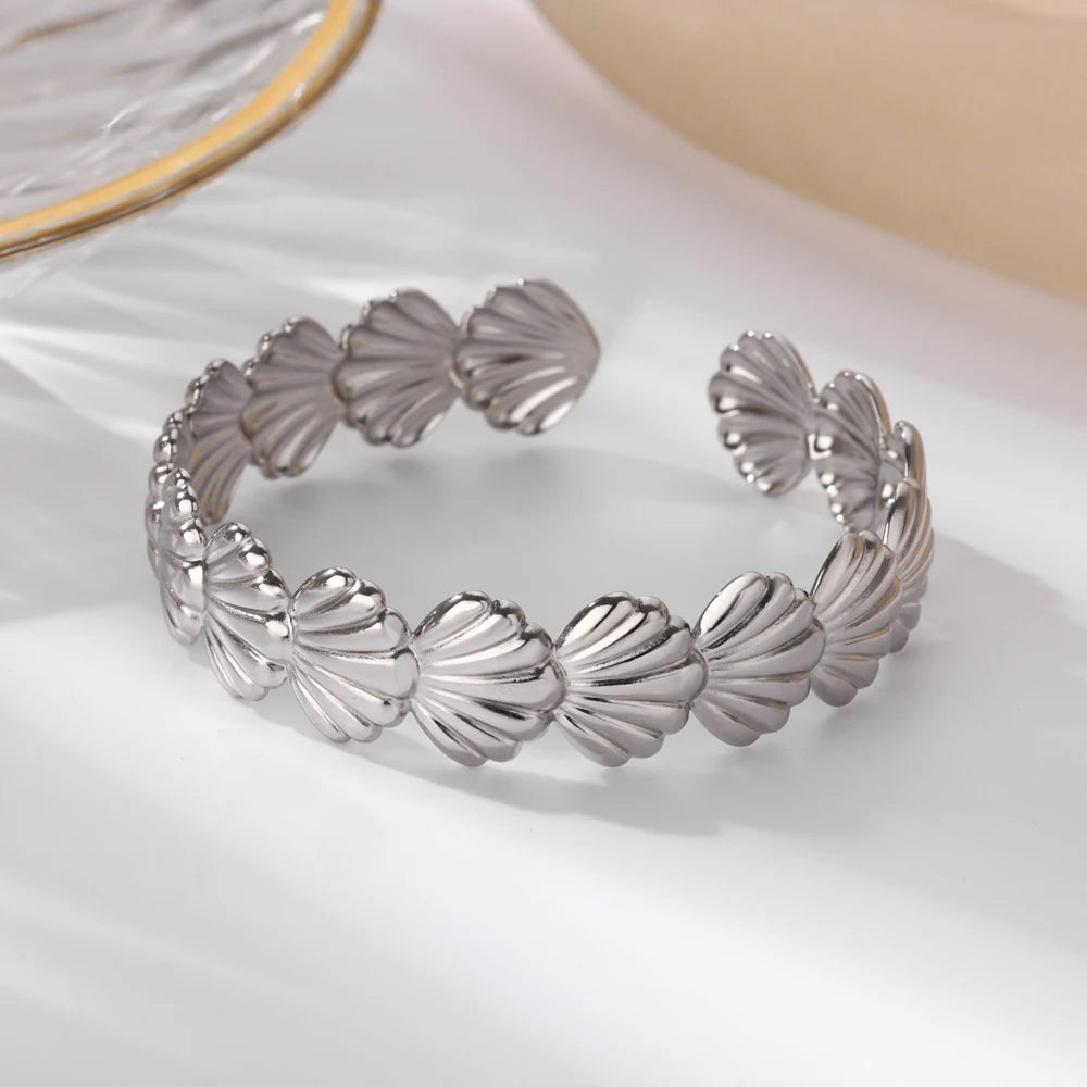 Luxury Gold Color Stainless Steel Cuff Bangle Bracelet - Smarsty