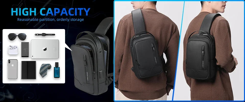 Water Resistant Messenger Bag For Men With Ipad Pocket - Smarsty