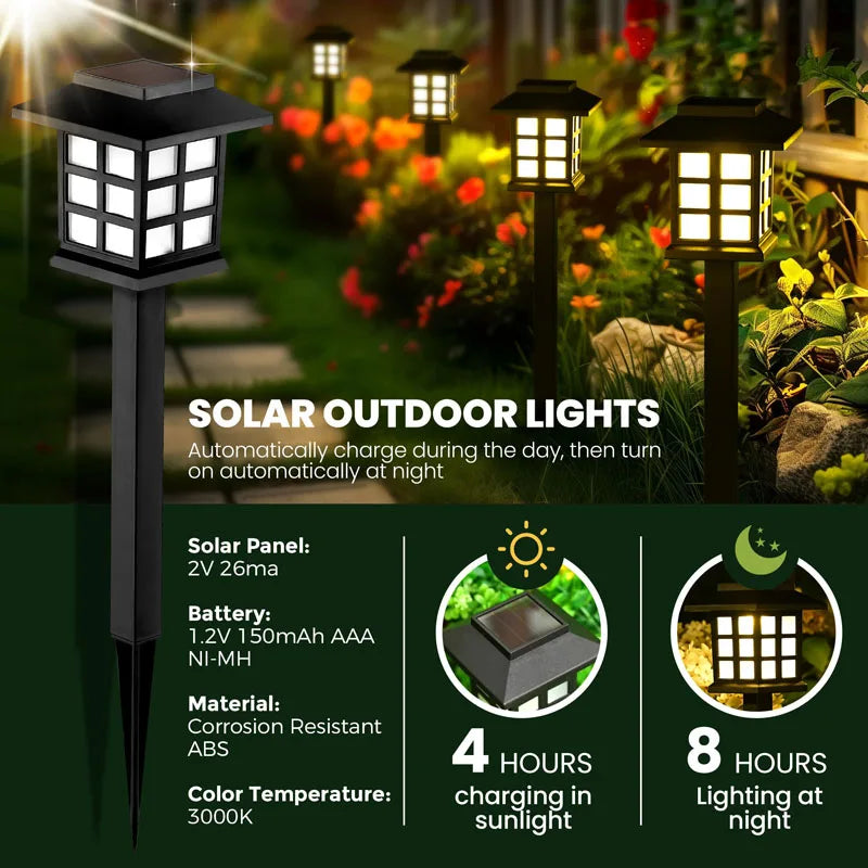 8pcs Waterproof Solar Garden Pathway Lights for Outdoor Decor - Smarsty