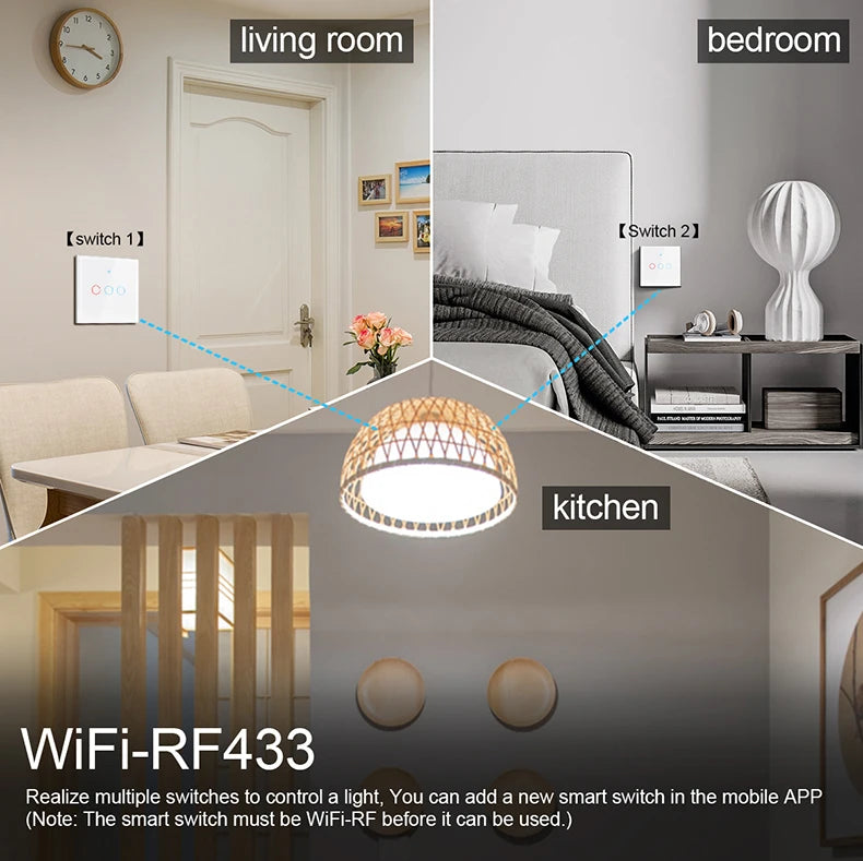 Smart WiFi Touch Light Switch with Remote Control - Smarsty