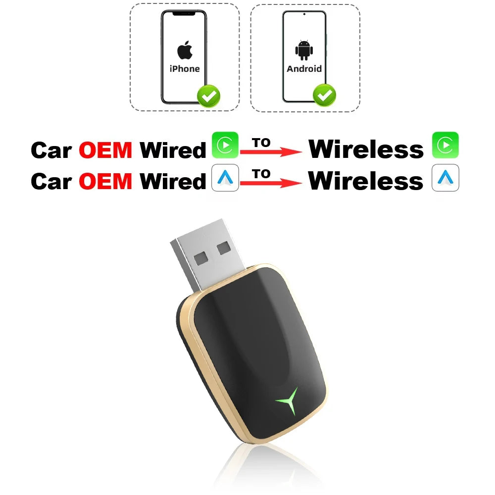 Wireless CarPlay Dongle 2 In 1 Android Auto Adapter - Smarsty