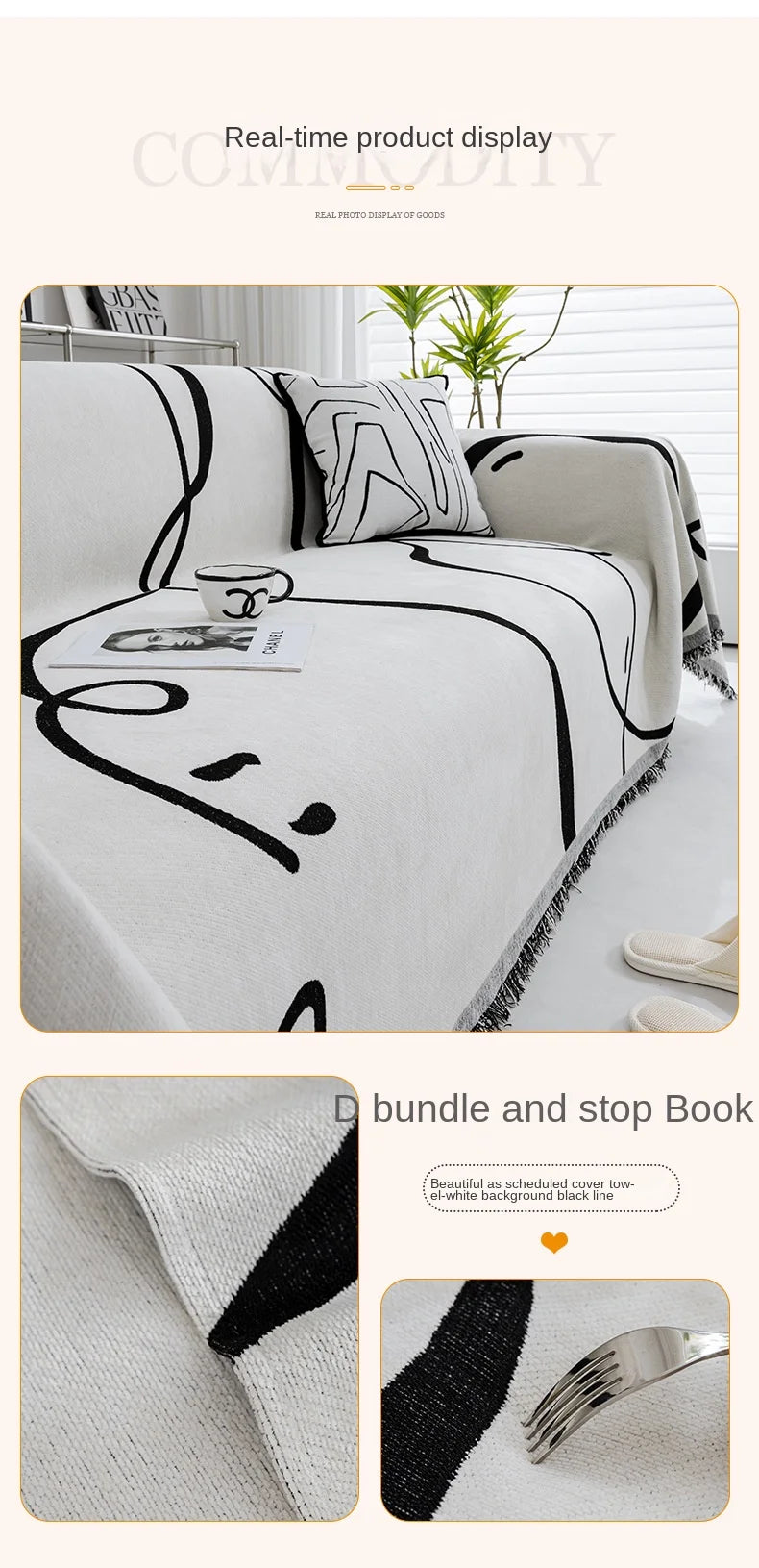 Black Chenille Sofa Cover for Dust Protection - Smarsty