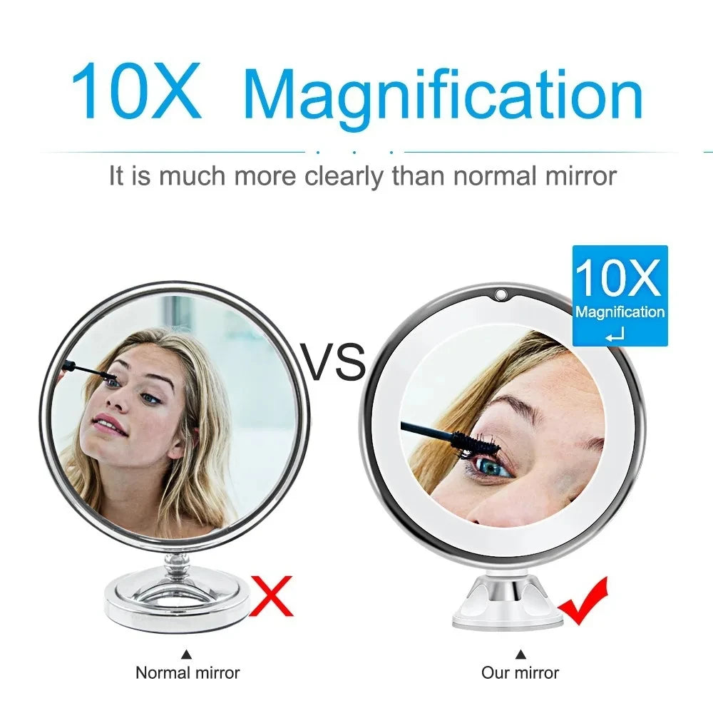 10x Magnifying LED Vanity Mirror with Touch Screen - Smarsty
