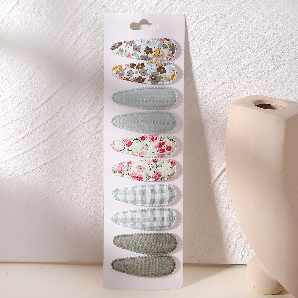 Newborn Cotton Hair Bow Snap Clips Set - Smarsty