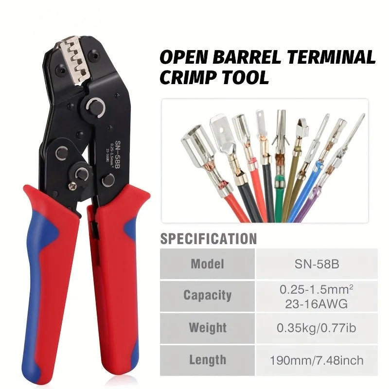 Terminals Crimp Pliers Interchangeable Dies Wire Crimper Crimping Tools Ratcheting SN-48B PH2.0 XH2.5 JST2.5 VH3.96