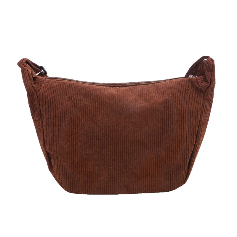 Corduroy Shoulder Bag Minimalist Crossbody For Women - Smarsty