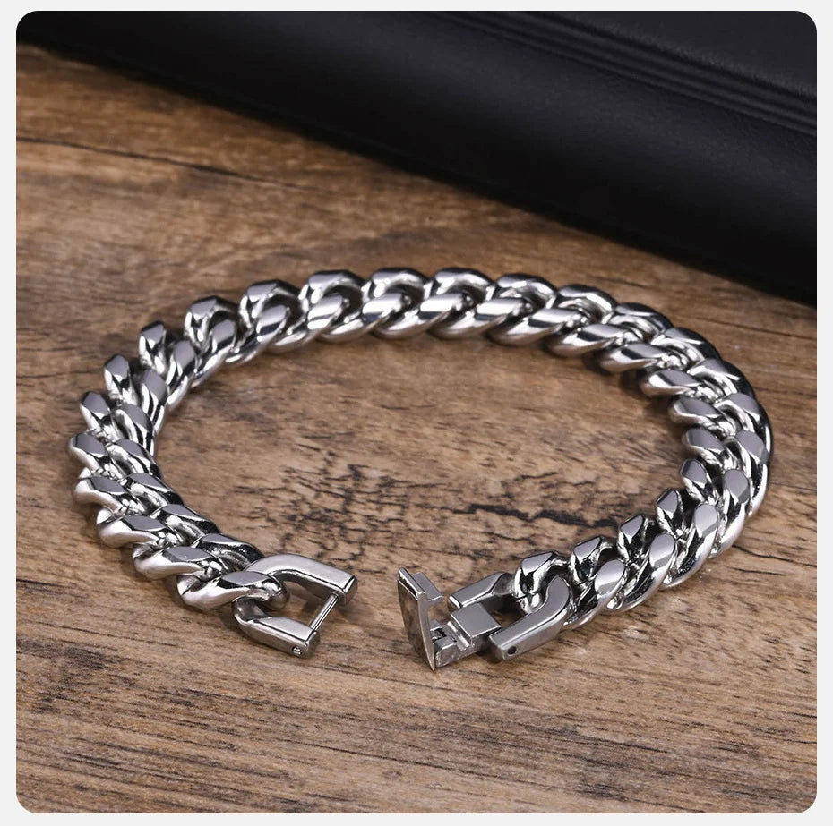 Vnox Stainless Steel Cuban Chain Bracelet for Men Women - Smarsty