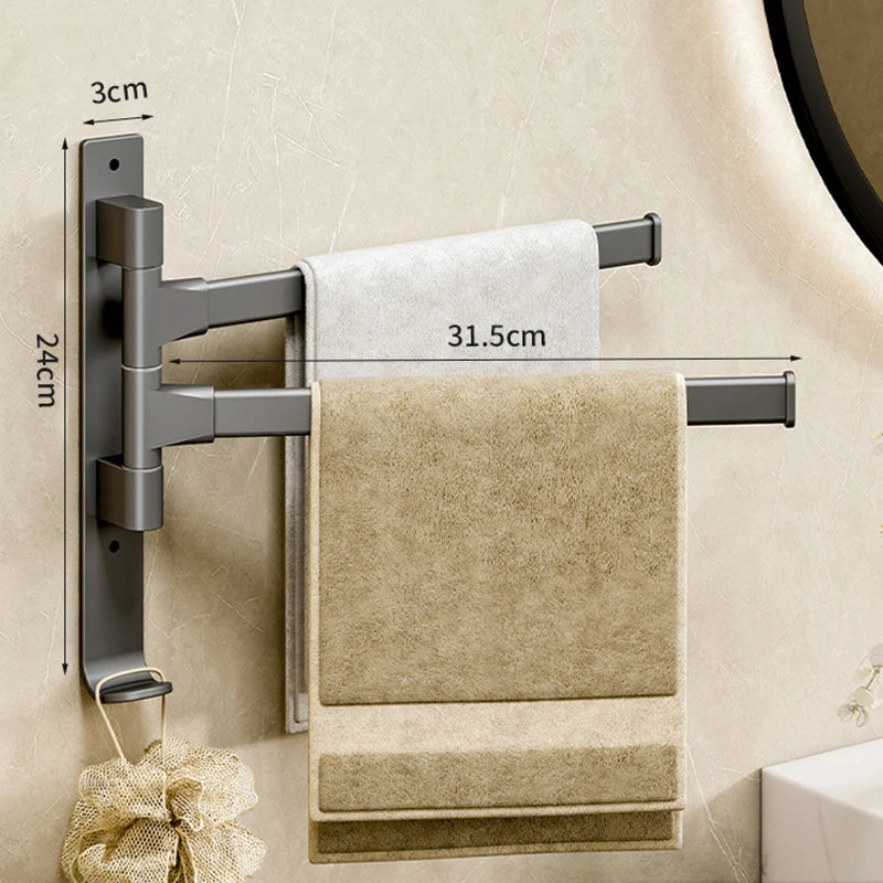 Rotatable Aluminum Towel Rack Space Saving Design - Smarsty