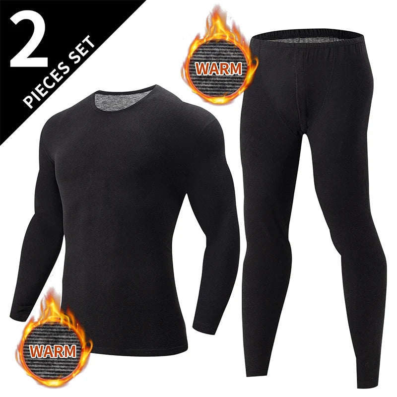 2/4 Pcs Men's Solid Color Simple Autumn And Winter Thermal Underwear Comfortable And Casual Bottoming Underwear Teenagers Pajama - Smarsty