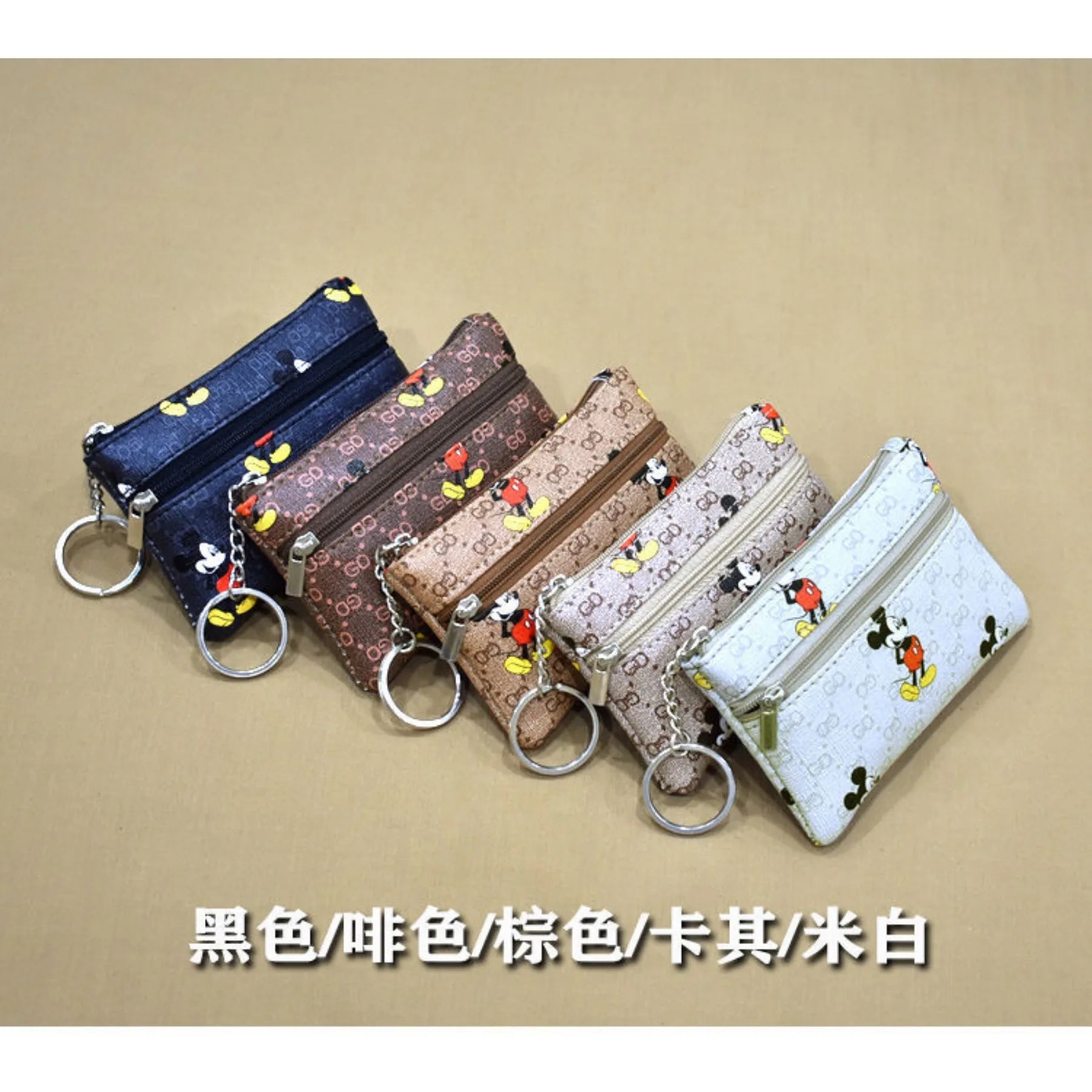 Disney Mickey Mouse Premium Genuine Leather Cartoon Phone Wallet Anime Coin Purse High-capacity Card Package Portable Wallet New