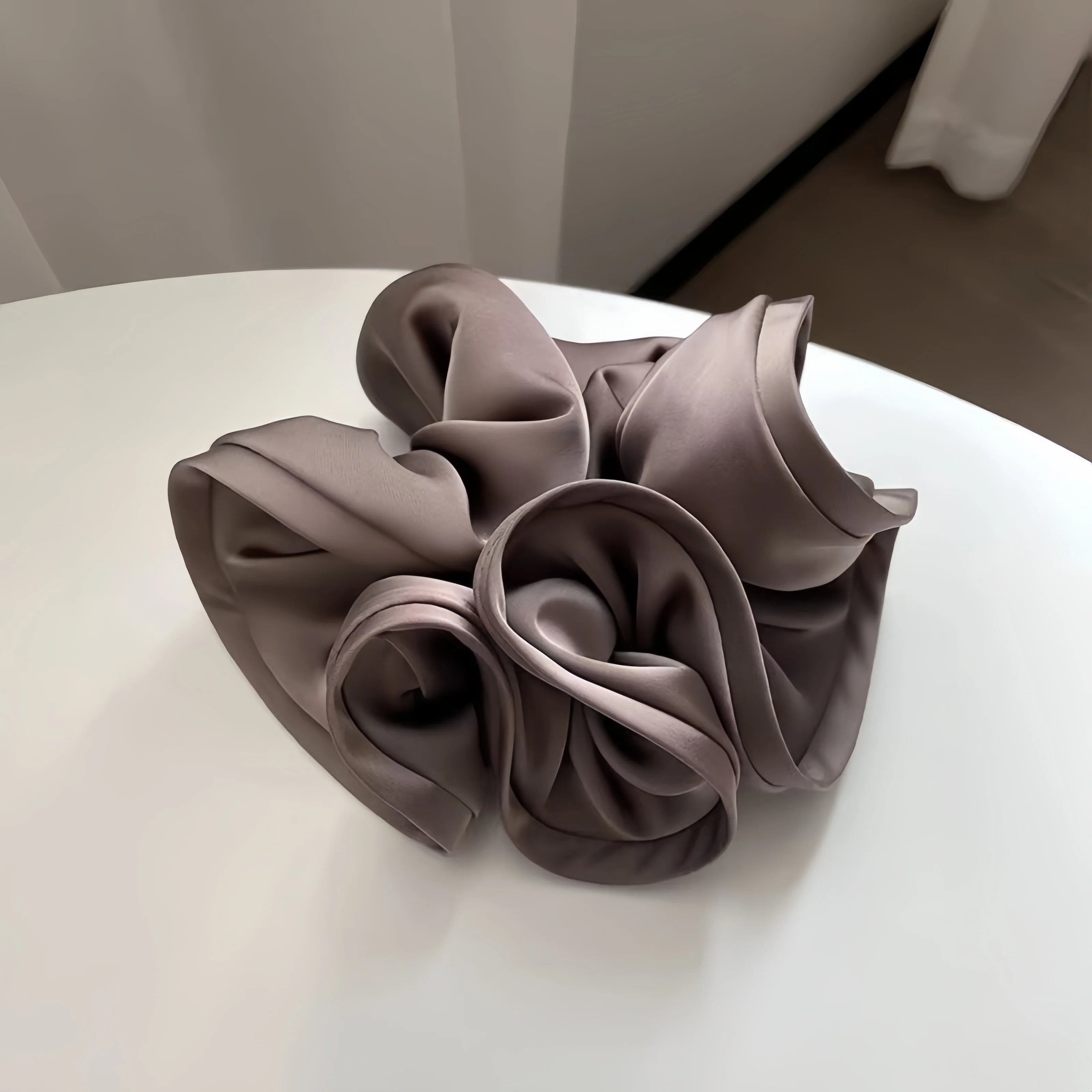 Korean Satin Ribbon Scrunchie For Voluminous Ponytail - Smarsty