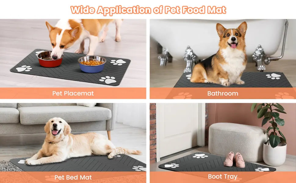 Absorbent Pet Feeding Mat with Waterproof Backing - Smarsty