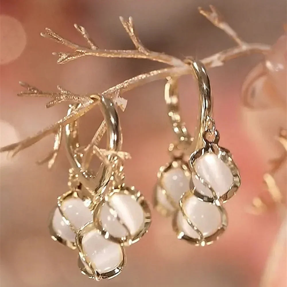 Pearl Long Earrings With Rhinestones For Wedding Fashion - Smarsty