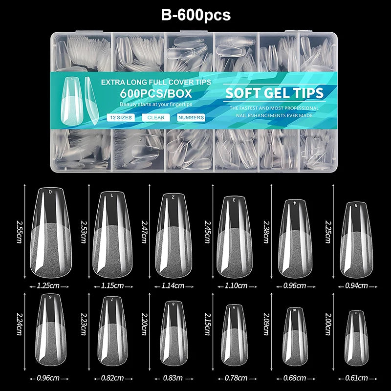 Luxury Soft Gel False Nail Tips for Elegant Manicure - Smarsty