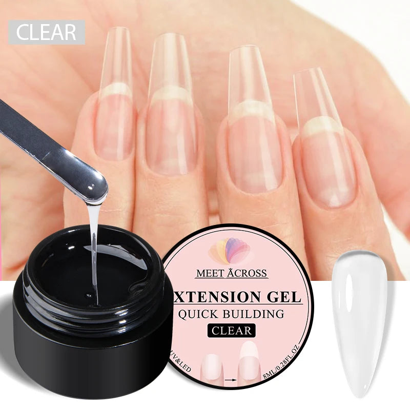Milk White Quick Extension Gel Nail Polish 8ml Long Lasting Shine - Smarsty