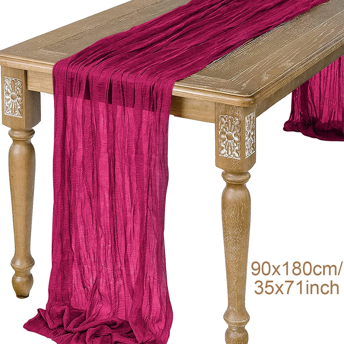 Sage Semi-Sheer Gauze Table Runner for Elegant Dining - Smarsty