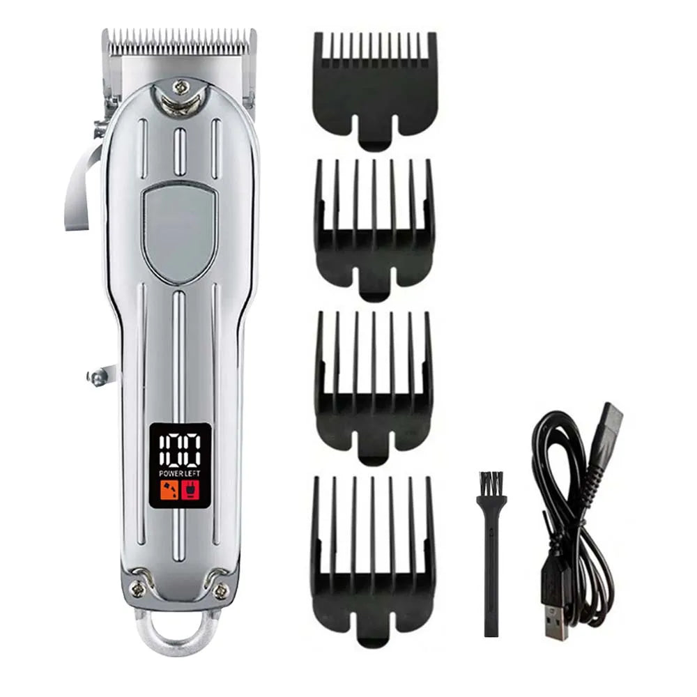 Cordless Electric Hair Clippers for Men,Professional Barber Clippers and Trimmers Set for Hair Cutting Kit with LED Display