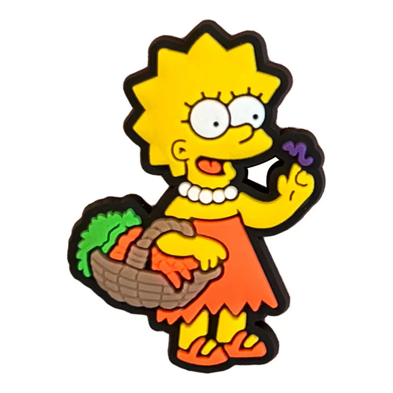 18/54pcs/set Shoe Charms PCV Cute Cartoon Shoe Accessorie Simpson For Women Men Funny Unisex Gifts
