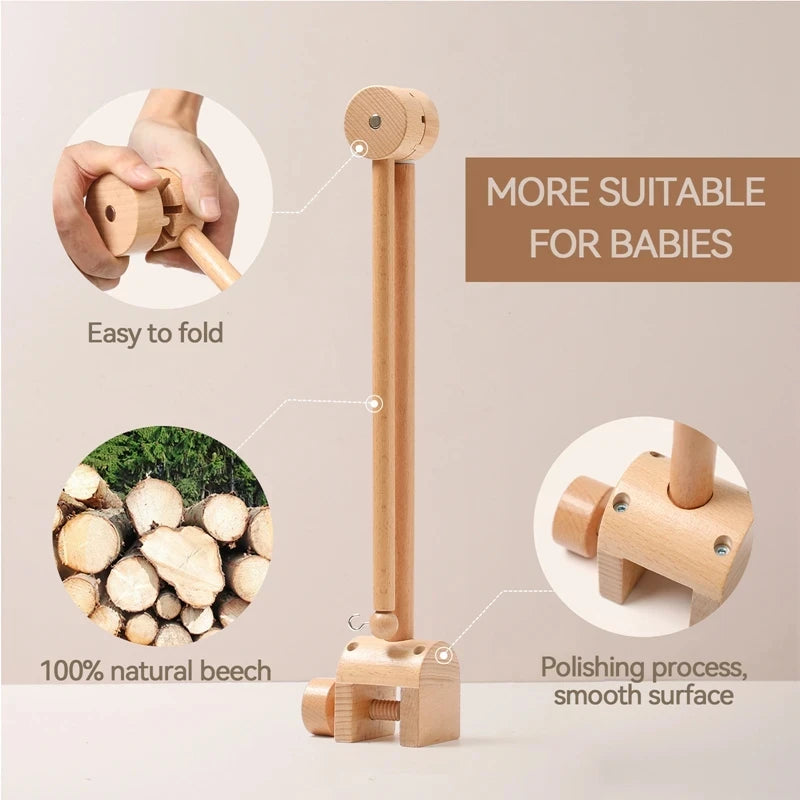 Revolving Music Box For Newborns Baby Crib Imitation Wood Color Hanging Rattle Baby Soothing Musical Toys 0-12 Months Baby Gift by Smarsty
