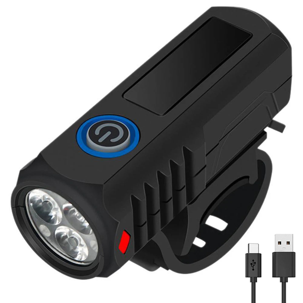 LED Cycling Front Light USB Charging Cycling Safety Front Lamp 3 Gears Bike Handlebar Flashlight Bicycle Accessories