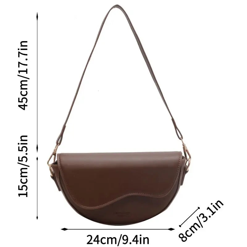 Small Leather Saddle Bag For Women Crossbody Vintage Style - Smarsty