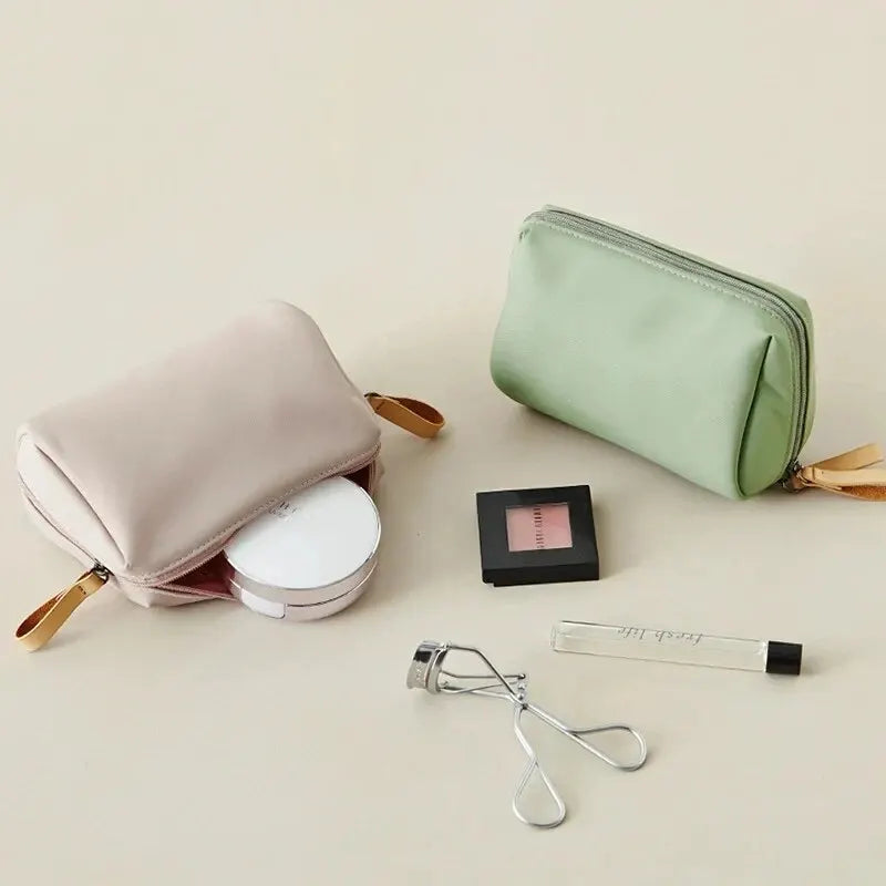 2024 New Women Cosmetic Bag Solid Color Korean Style Makeup Bag Pouch Toiletry Bag Waterproof Makeup Organizer Case Luxury Bag - Smarsty