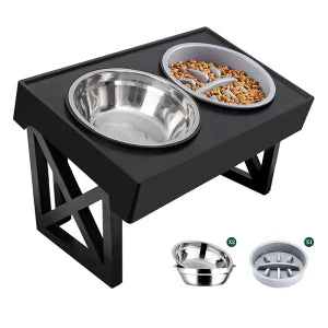 Adjustable Height Elevated Dog Feeding Bowl Stand - Smarsty