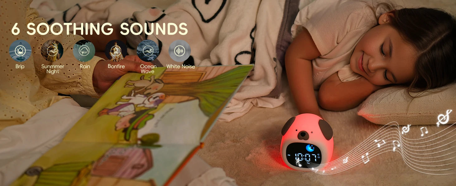 Puppy-Shaped Kids Alarm Clock with Night Light - Smarsty