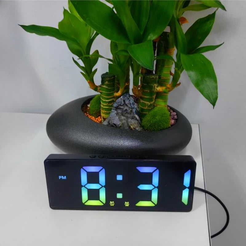 Voice Control Digital Alarm Clock with Temperature Display - Smarsty