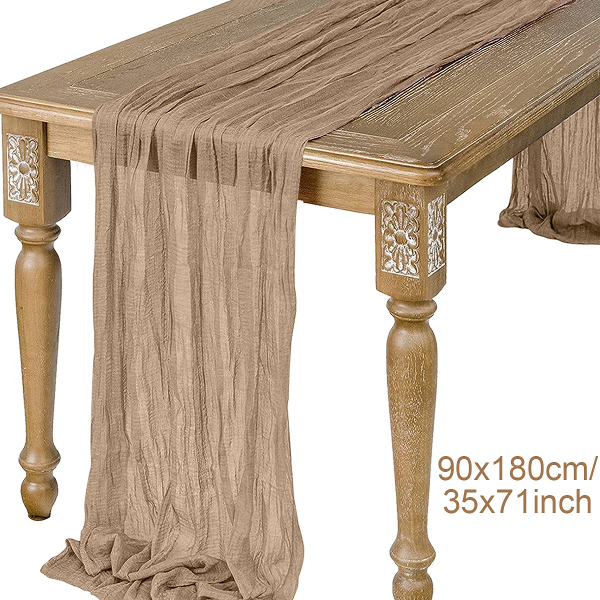 Sage Semi-Sheer Gauze Table Runner for Elegant Dining - Smarsty