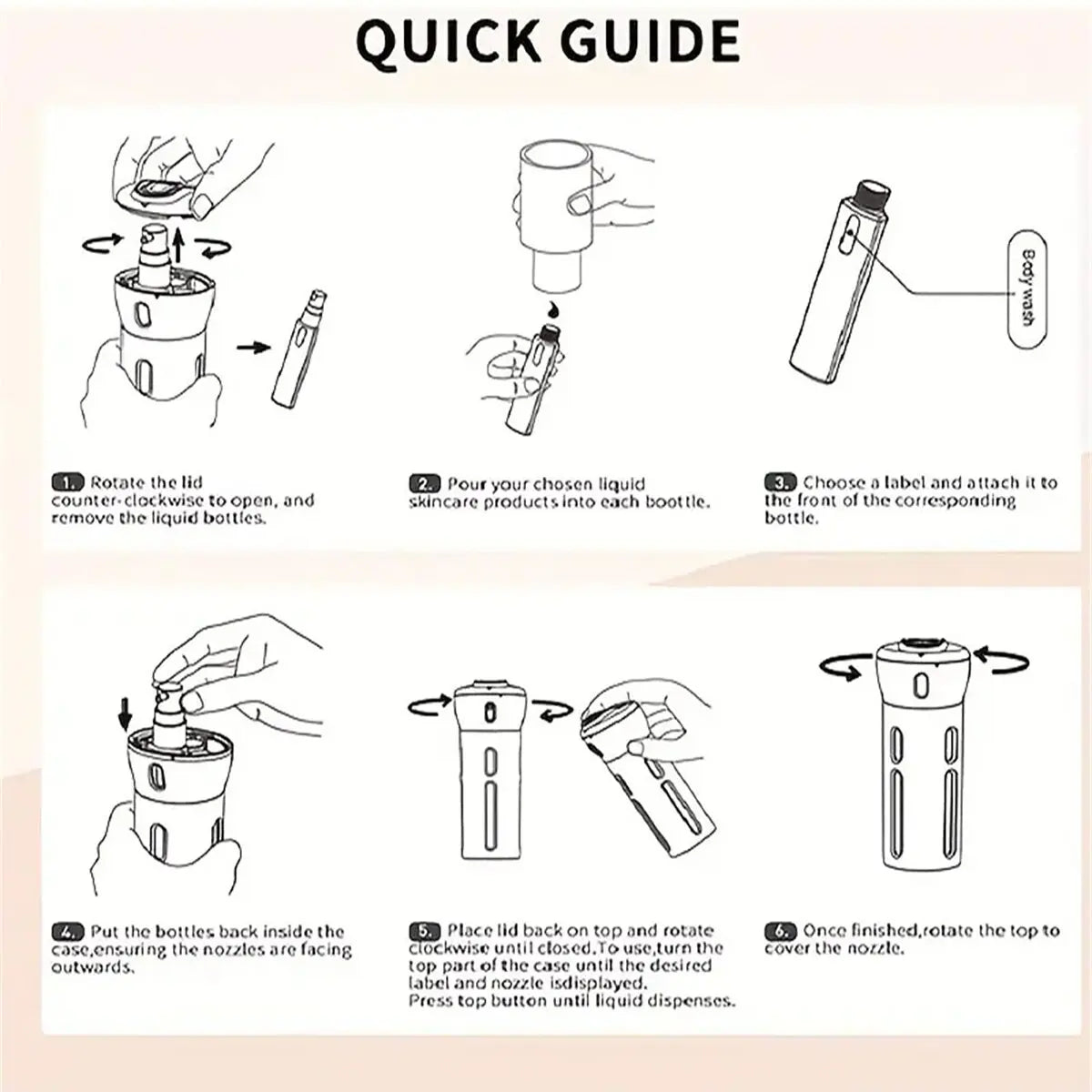 Portable 4 In 1 Leakproof Travel Liquid Dispenser - Smarsty