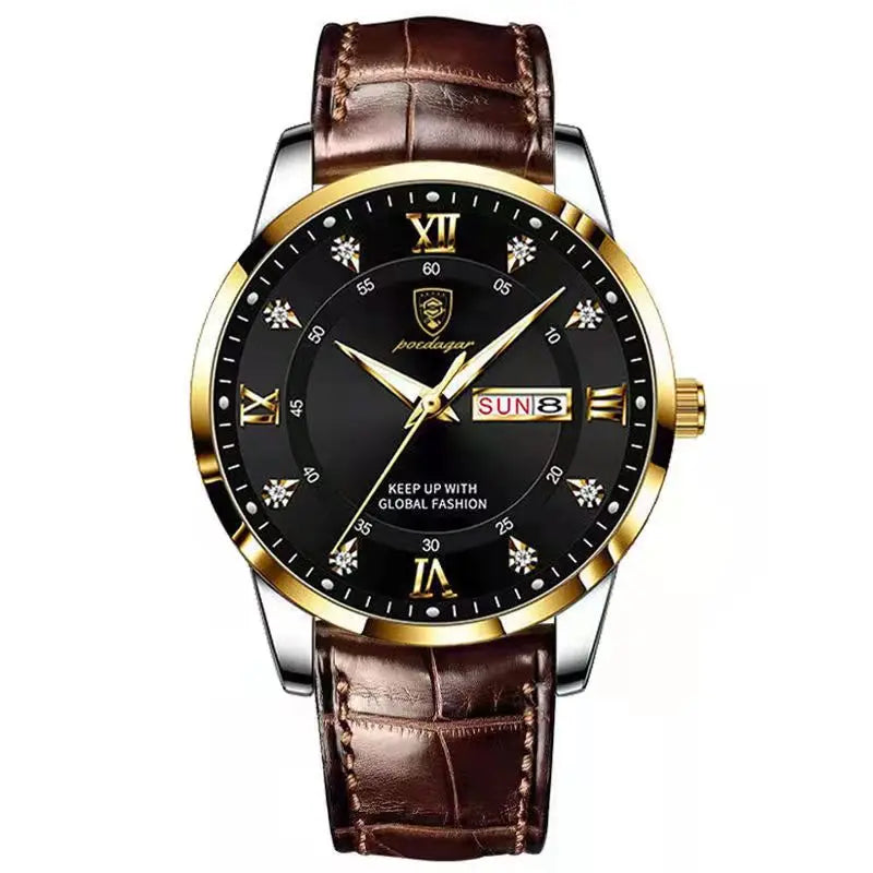 Luxury Waterproof Luminous Leather Quartz Watch for Men - Smarsty