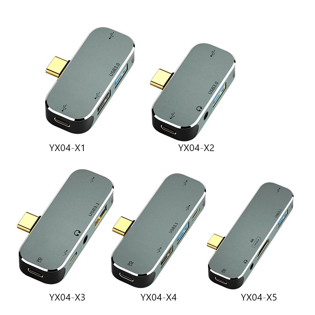 Type-C Extension Hub to 3.5 PD100W USB3.0/USB2.0/USB3.1 HDMI-Compatible Splitter Computer Peripherals