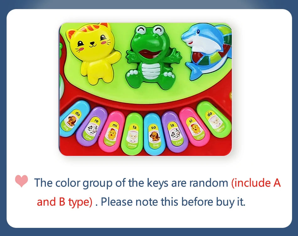 Kids Cartoon Piano Keyboard Game with Animal Sounds Flashing Light Music Baby Instrument Music Toys Educational Toys Kids Gifts by Smarsty