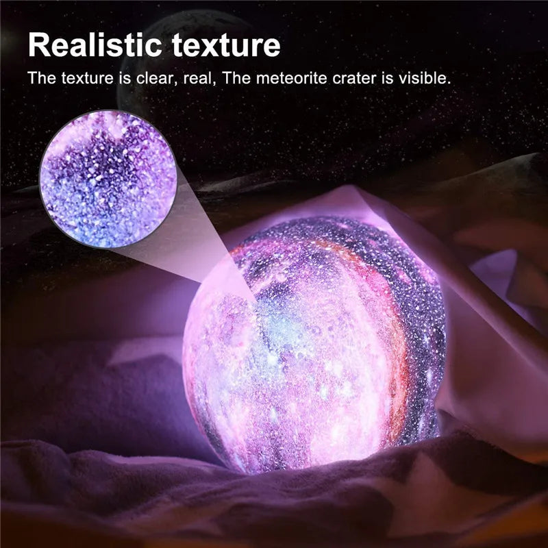 3D Printed Moon Lamp with Remote 16 Colors LED Night Light - Smarsty