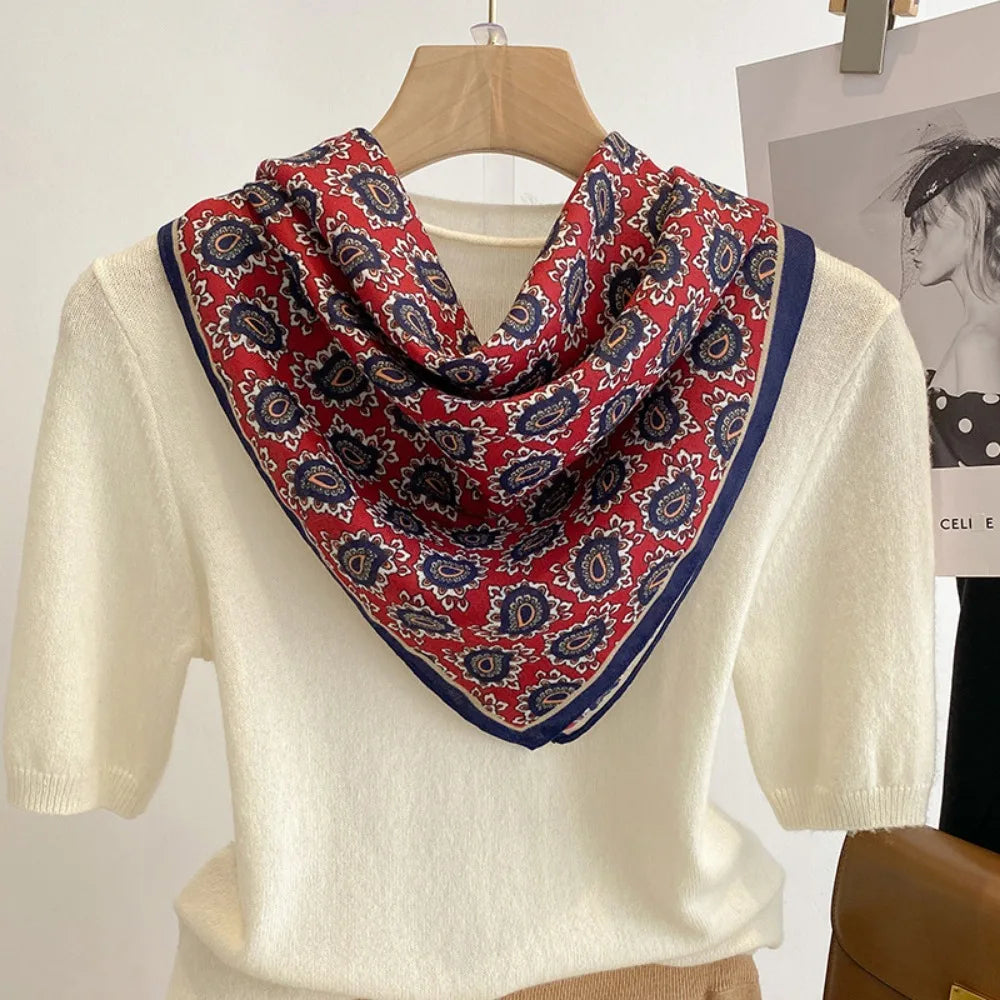 Breathable Cashew Print Silk Scarf for Women - Smarsty