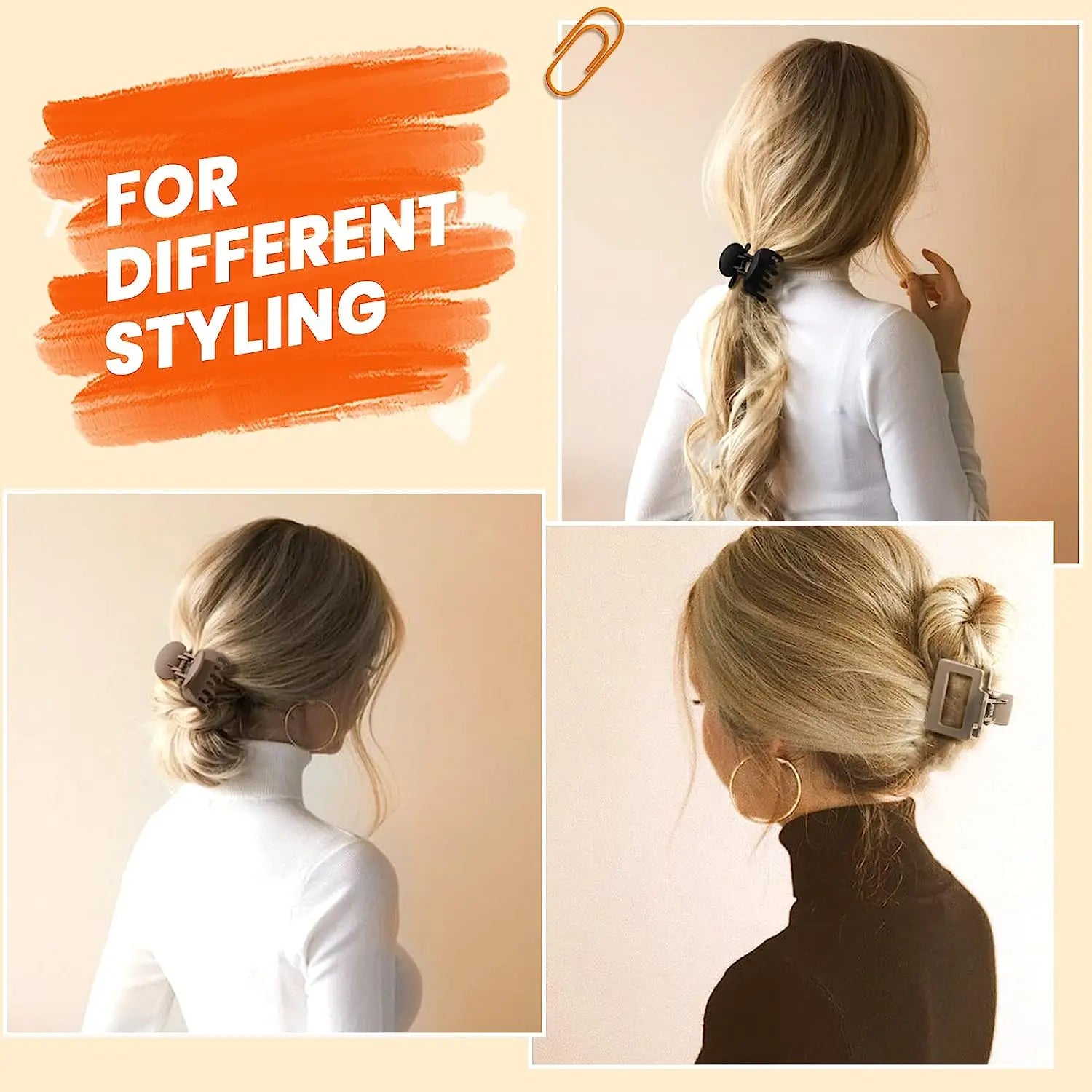 8 Pack Matte Mini Claw Hair Clips Strong Secure Grip - Smarsty