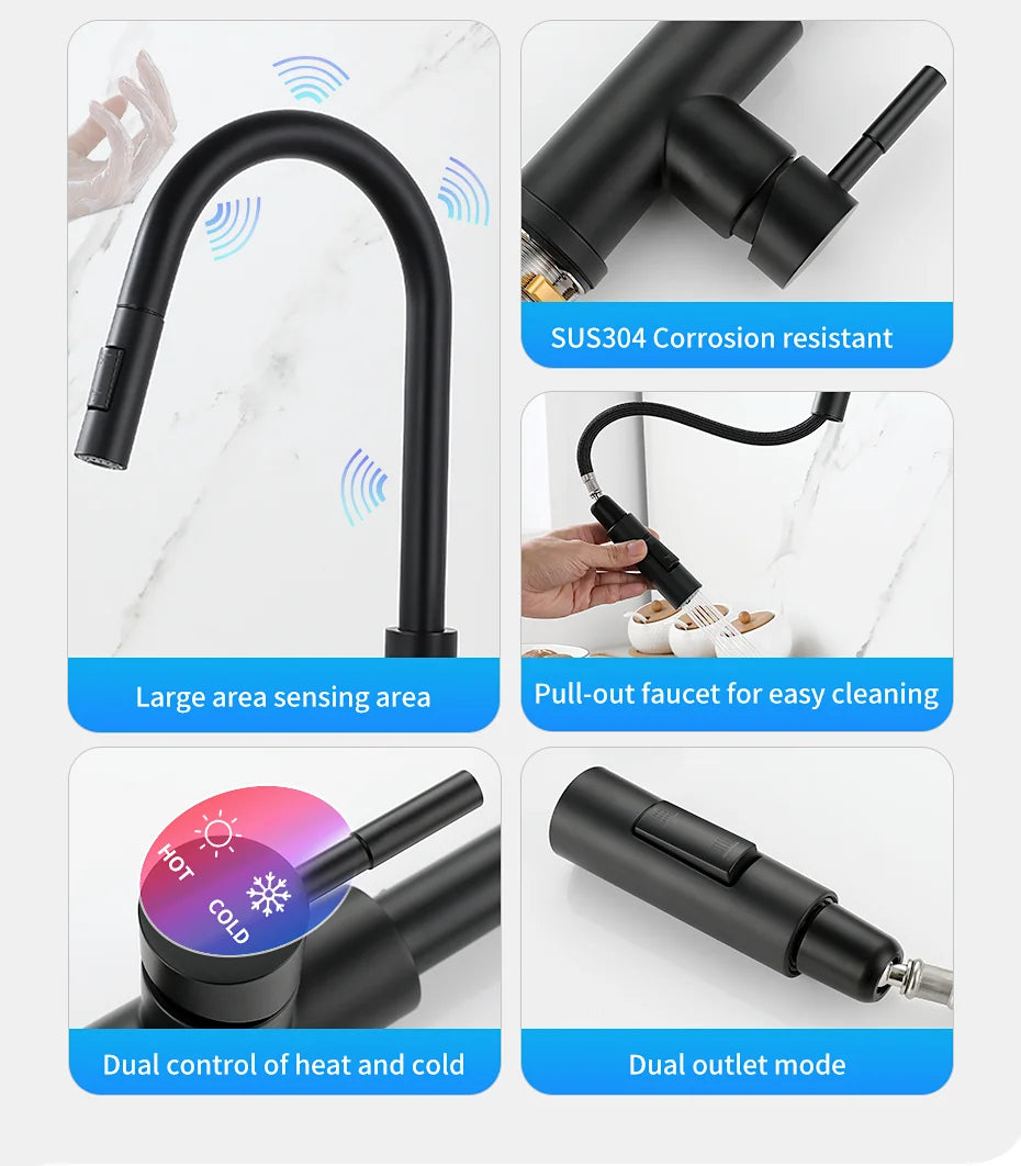 Smart Touch Kitchen Faucet with Sensor Control - Smarsty