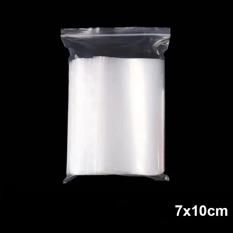 300/100PCS Transparent Zip Bags Food Jewelry Vacuum Storage Bag Plastic Thicken Reclosable Poly Bag Kitchen Organization Package by Smarsty