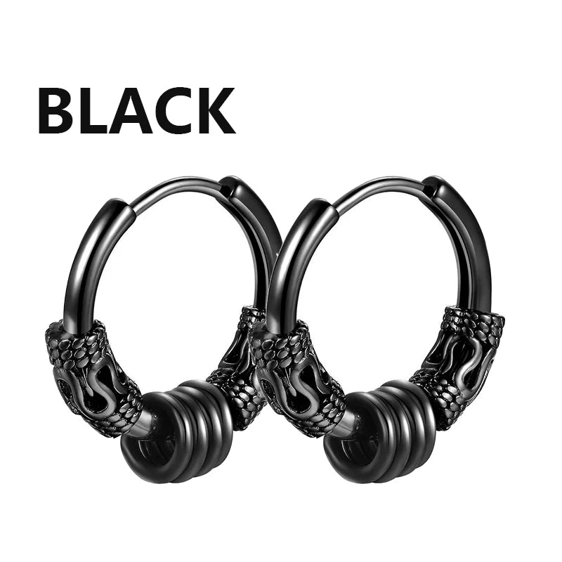 Vintage Punk Stainless Steel Stud Earrings Set for Men Women - Smarsty
