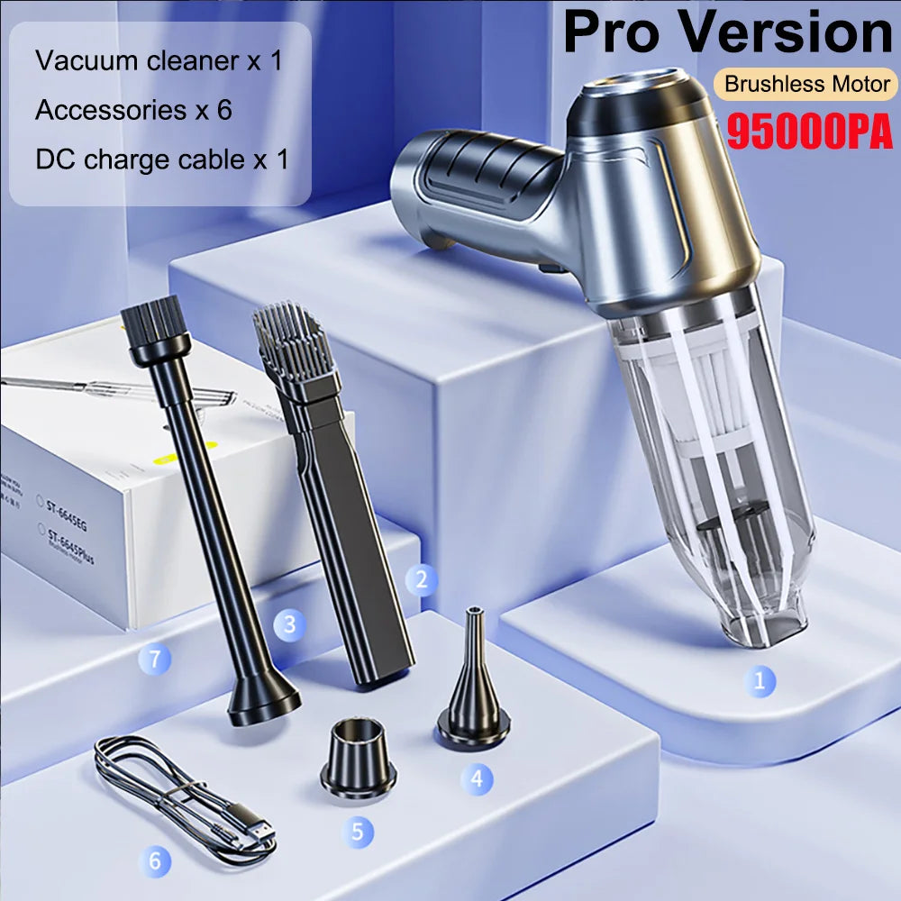 Wireless Handheld Car Vacuum Strong 95000PA Suction - Smarsty